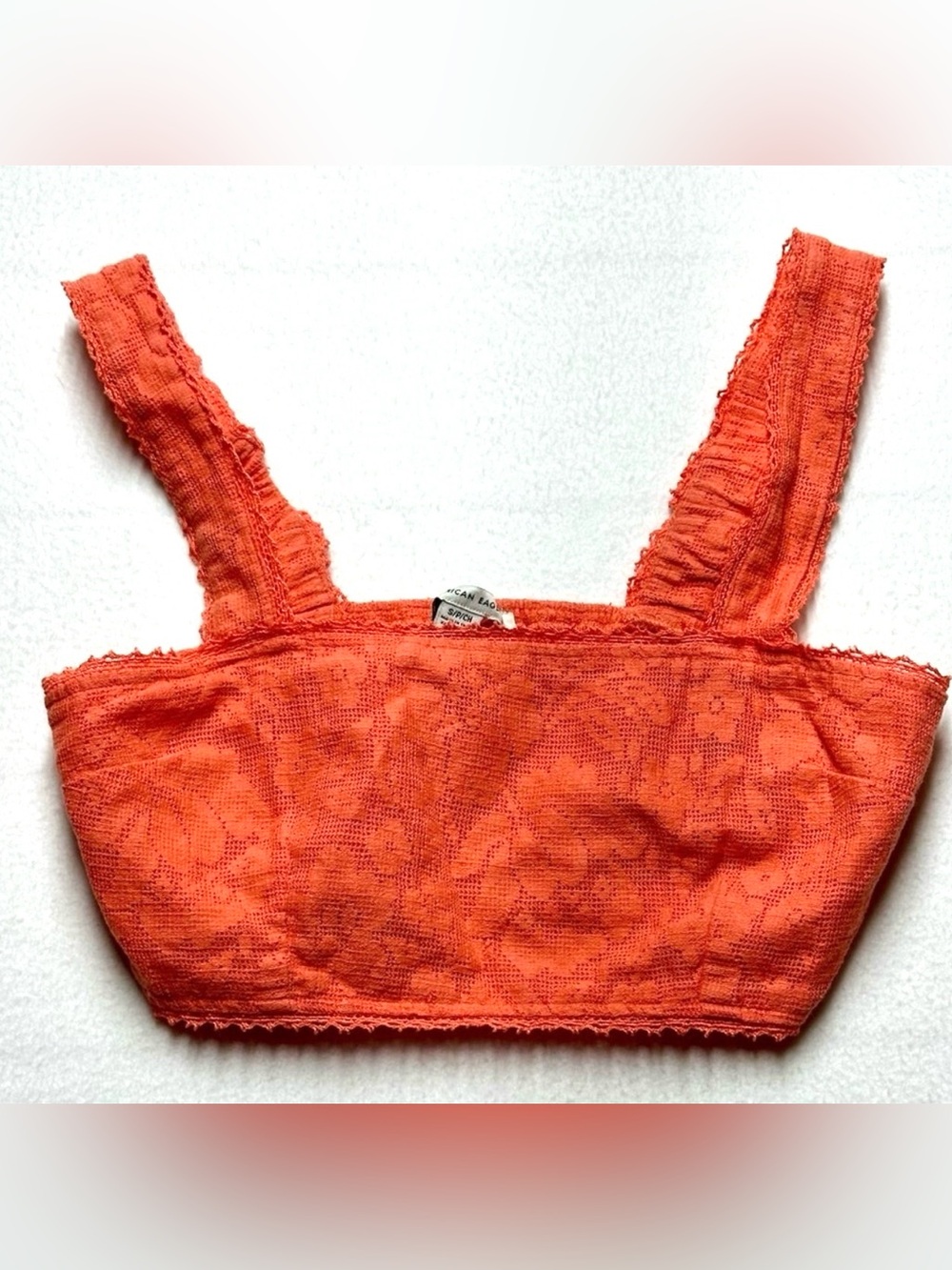 American Eagle Aerie Coral Lace Bralette Crop Top Women’s Small